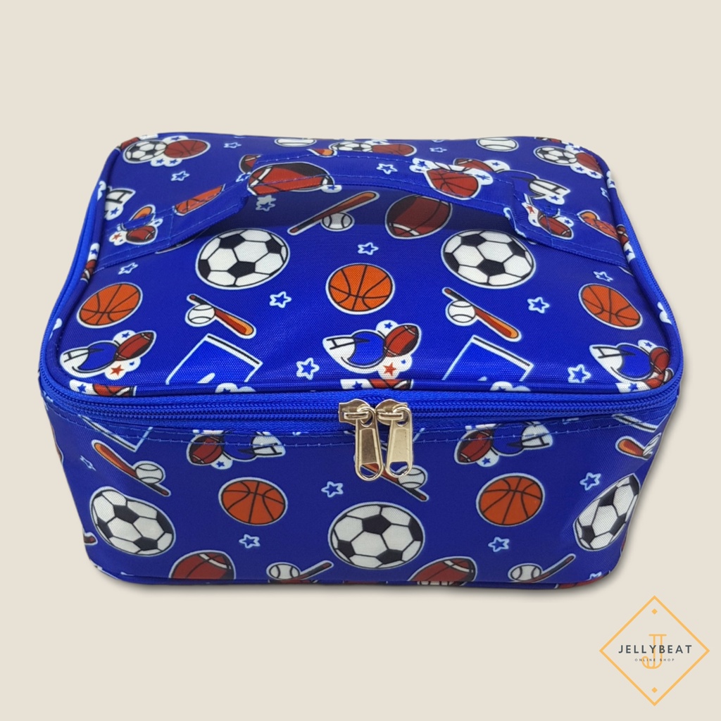 Tas Lunch Box Jaring Premium Lapis Aluminium Foil - BOLA BIRU