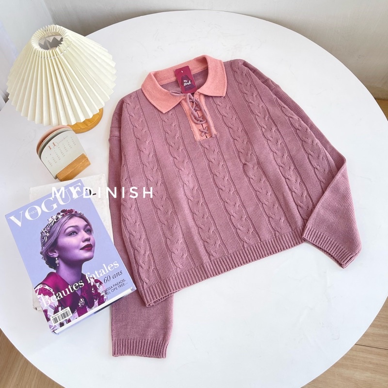 Vitali Cable Blouse - Atasan Blouse Wanita Berkerah