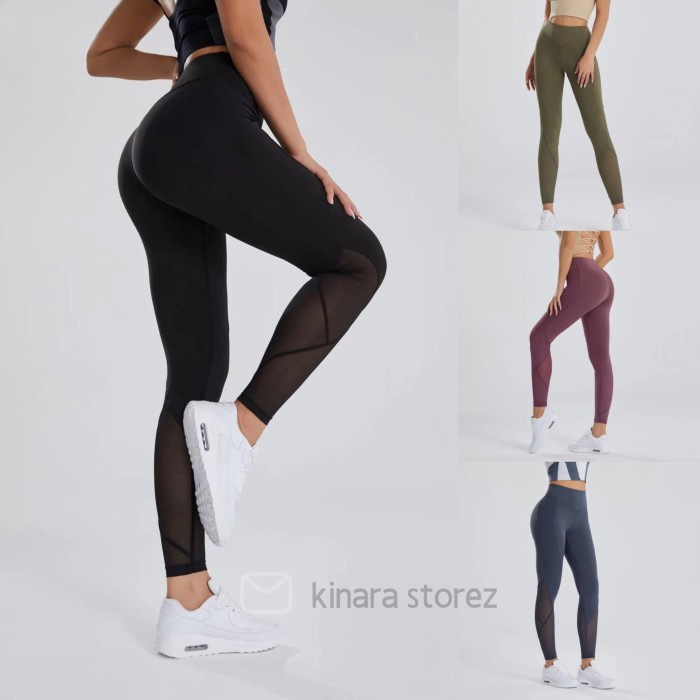 Legging Celana Legging Panjang Sport Transparan Olahraga Senam Gym Fitness 103