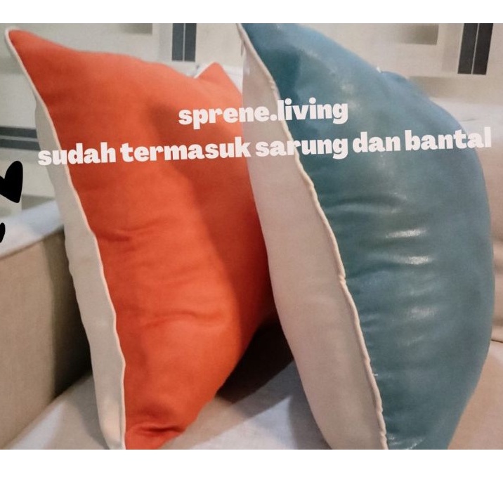 Bantal Sofa 45 x 45 suede semicoat( sarung &amp; Isi bantal)