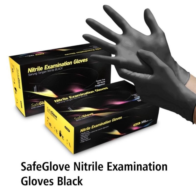 Sarung tangan nitrile / handscoon nitril safeglove isi 100pcs