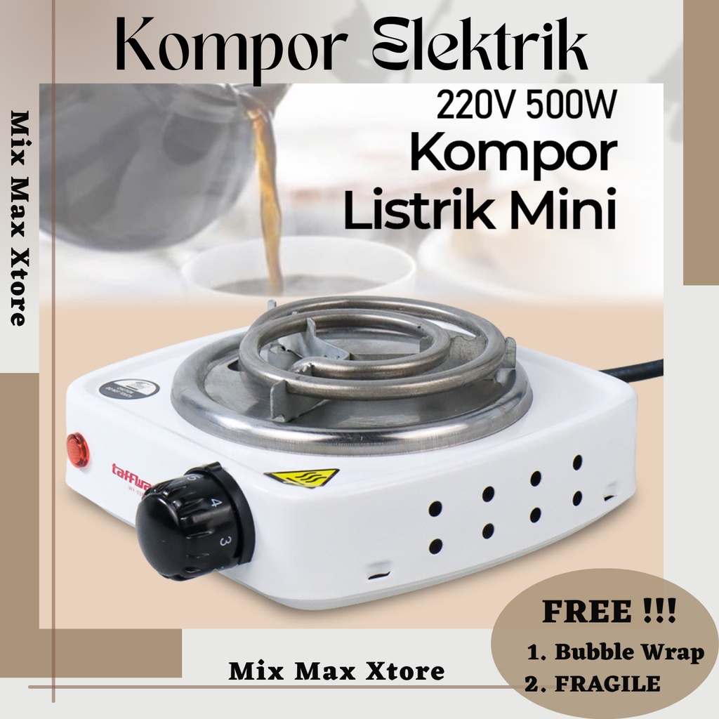 Taffware Kompor Listrik Portable Mini 500W EU Plug - Silver (WY-03B) / Kompor Listrik Mini 1 Tungku