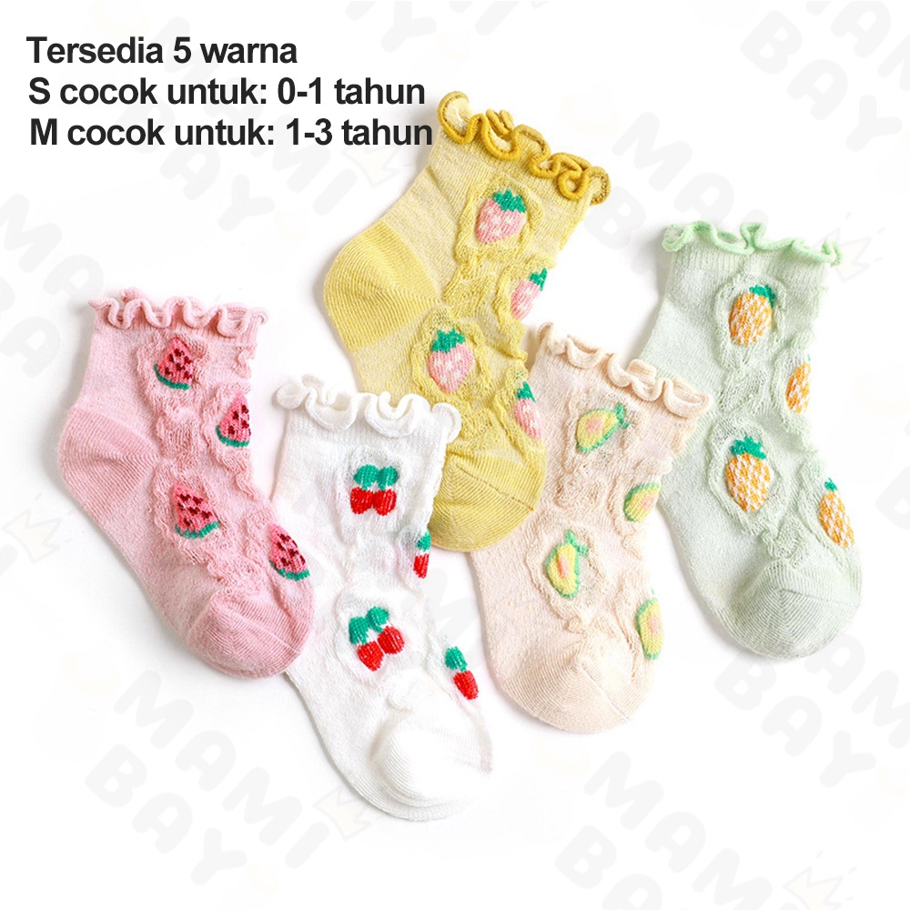 OKEYI Kaos kaki bayi motif buah/Kaus kaki bayi perempuan anti slip/Baby Socks