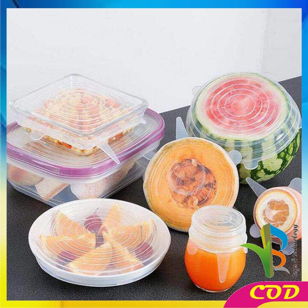 RB-C143 Penutup Wadah Makanan 6IN1 Food Cover Penutup Mangkok / Gelas Anti Tumpah Silikon Elastis