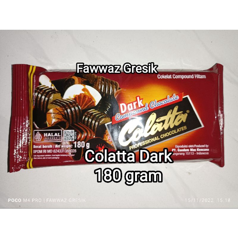 Colatta Dark Compound Chocolatte 250gr / Coklat Blok Bakery Pastry Dark 250 gr