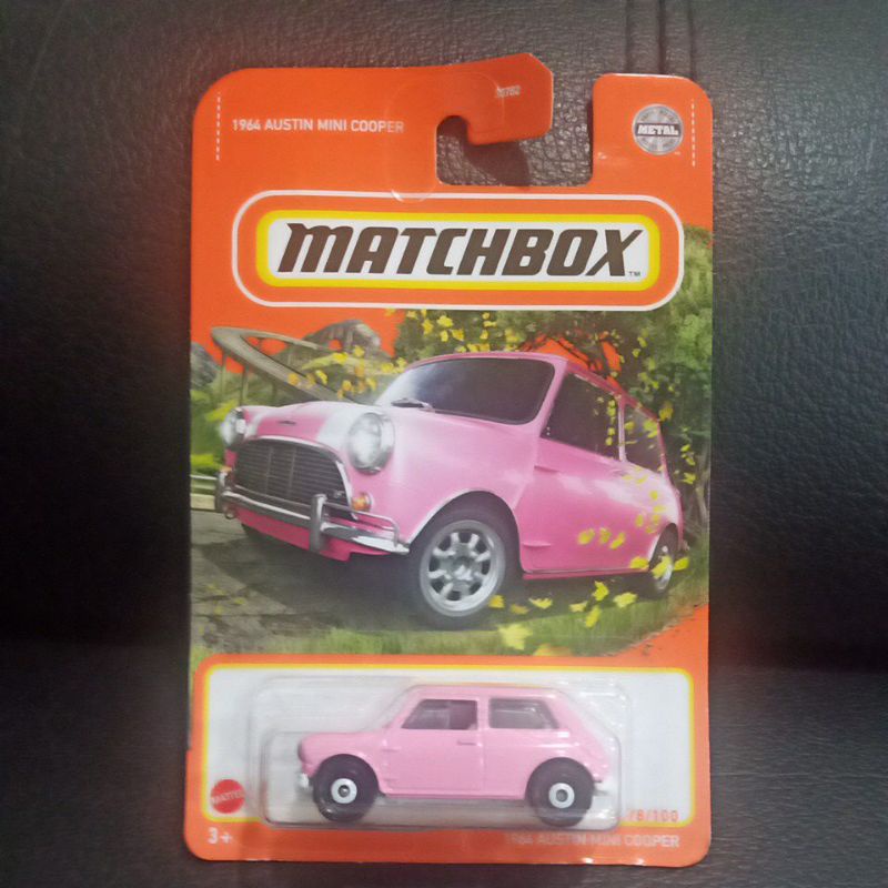 1964 austin mini cooper matchbox pink
