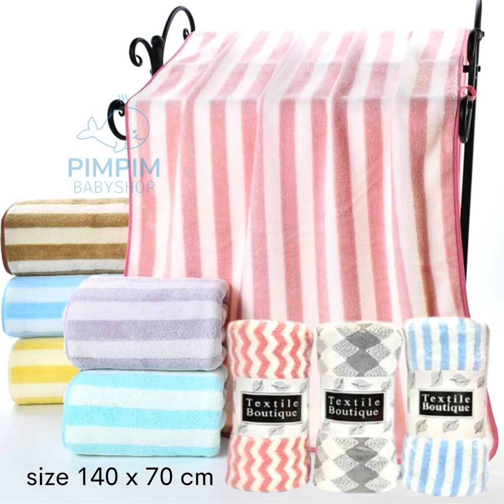 Handuk Mandi Microfiber Halus Lembut Size 140x70cm Handuk Mandi Bayi dan Anak Kain Lap Baru Lahir Premium