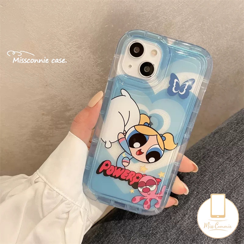 IPHONE Casing Ponsel Airbag Shockproof Bening Kompatibel Untuk Iphone11 14 13 12 Pro MAX XR 7 8 6 6S Plus X XS MAX Kartun Lucu Anak-Anak Perempuan Manis Cinta Hati Lembut TPU Penutup Belakang