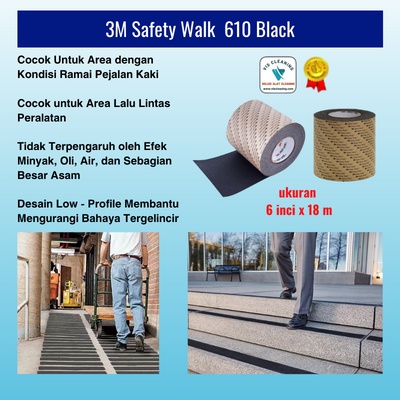 3M Safety Walk Anti Slip 610 Black (6 inci x 18m)