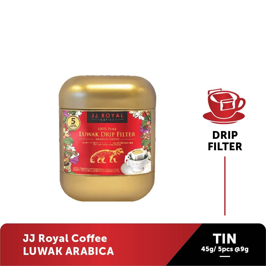 

JJ ROYAL Coffee Drip filter 100% Pure Luwak Atabica 45gr (5pcsX5gr)