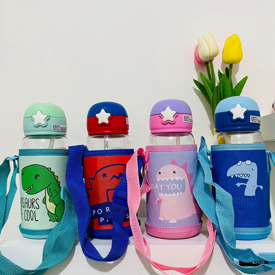 Botol Minum Sedotan Anak Lucu Karakter Model D1NO 700ML