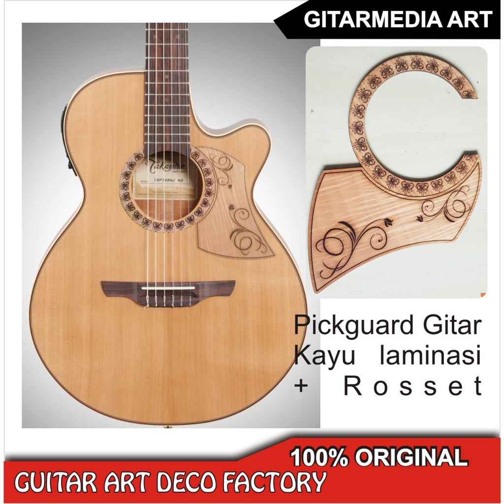 pickguard gitar kayu akustik jumbo elegant classic aesthetik keren