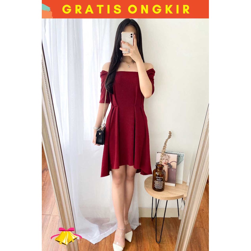 JXPLORE COTTONBELLS CASUAL DRESS WANITA SPECIAL CHRISTMAS CARLA PLAID SABRI MIDI (AL - D 4271)