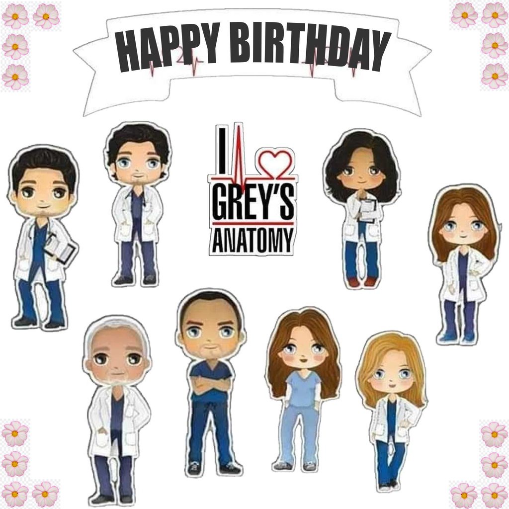 

TOPPER CAKE ULANG TAHUN / HIASAN KUE GREYS ANATOMY AENBAG TOPER KERTAS