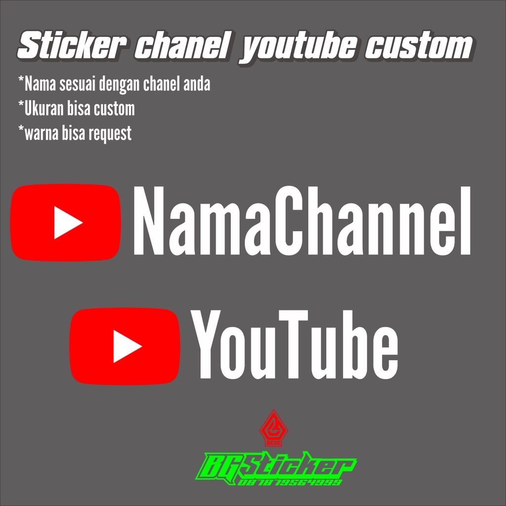 

Sticker Custom Nama Channel Youtube ,Cutting Sticker,Bahan Reflektif