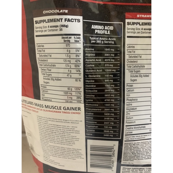 Elite Labs Mass Muscle Gainer 20 LBS