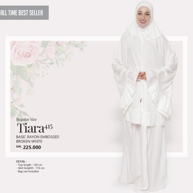 Mukena Putih Polos Premium Tatuis Tiara 415 Broken White