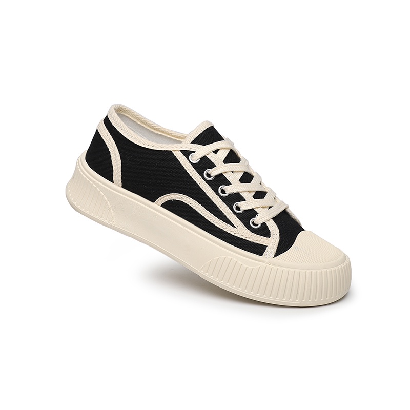 [GROSIR][COD] SEVEN_DAY SEPATU KANVAS WANITA KOREA IMPORT CASUAL SPORT SHOES HITAM FQ-58