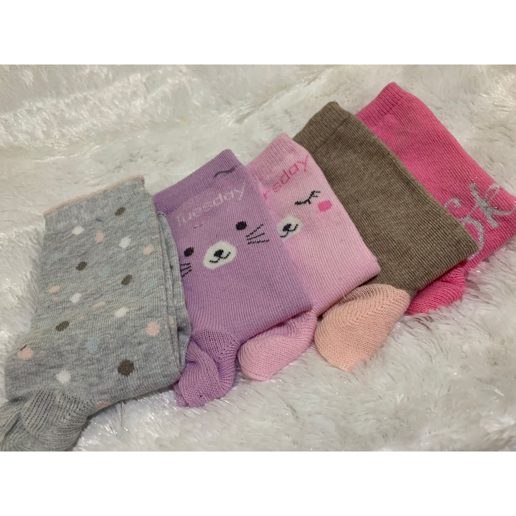 Hellotiny Set Kaos Kaki Anak Perempuan Gambar Kartun Lucu Colorful (PAUD/TK)
