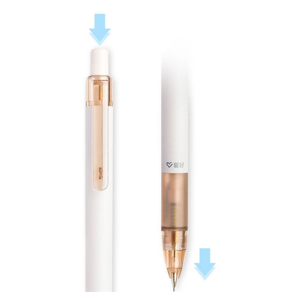 Mxbeauty Pensil Mekanik Tulisan Simple Press Pen Lucu Alat Tulis Siswa Pensil Otomatis