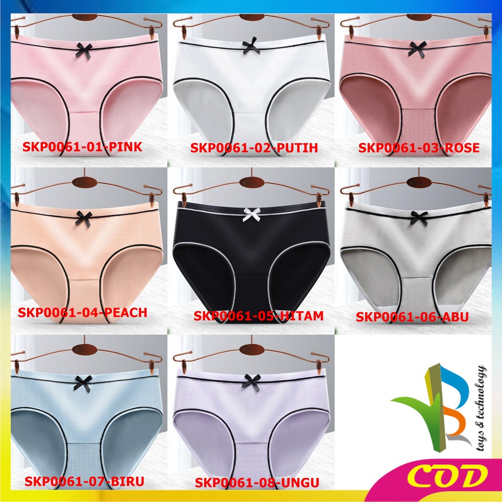 RB-P61 Celana Dalam Wanita Polos List Pita CD Cewek Import / Underwear Wanita / Sempak Wanita Sexy