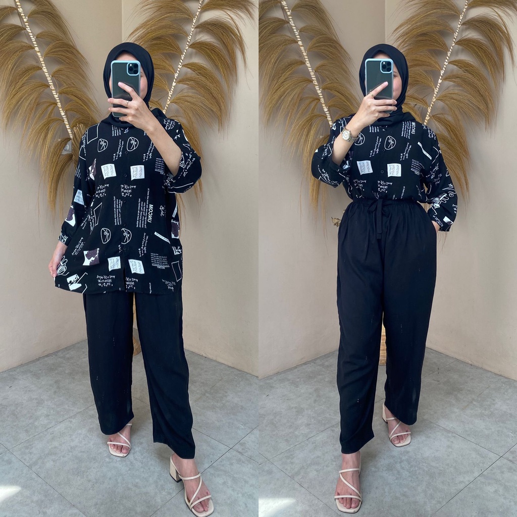 Set kemeja aplikasi / set kemeja combi 7/8