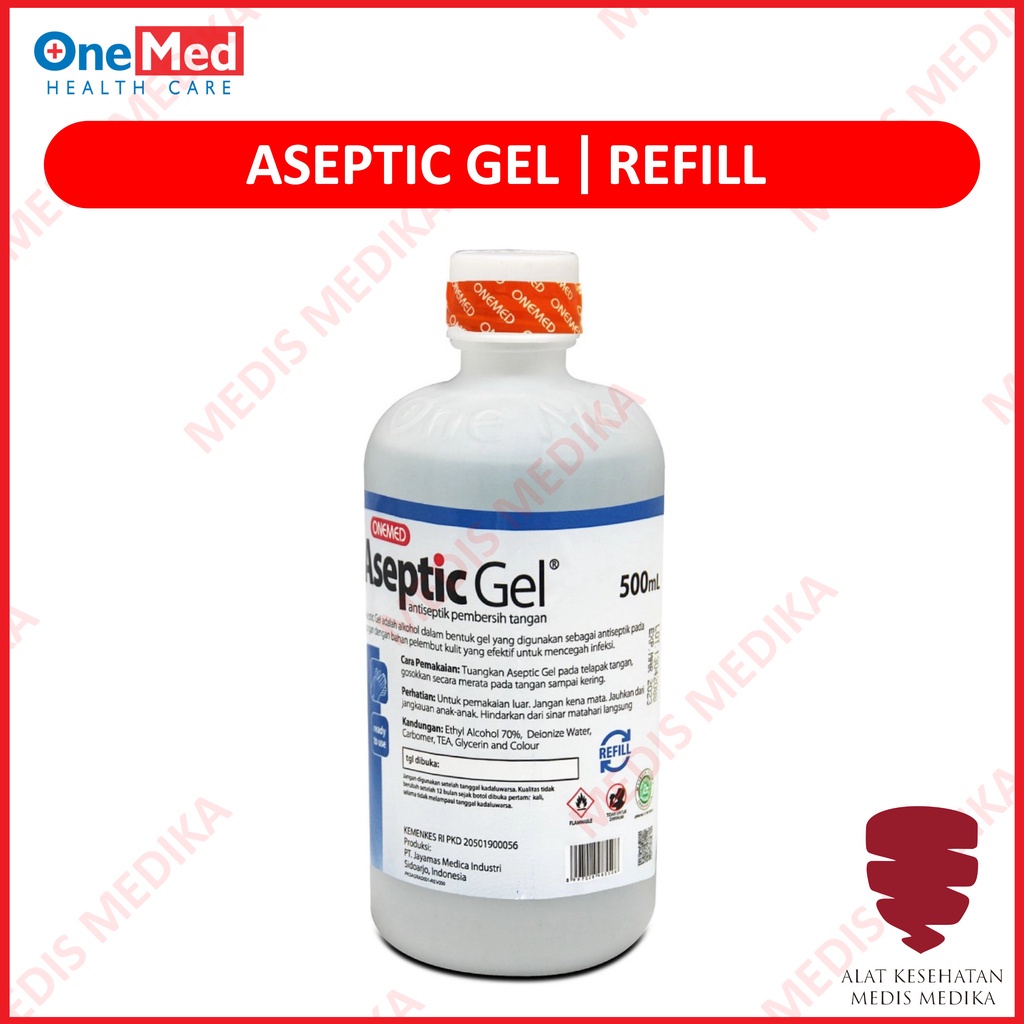 Aseptic Gel Plus 500 ml Refill Onemed Hand Sanitizer Perlindungan Tangan P3K 500ml