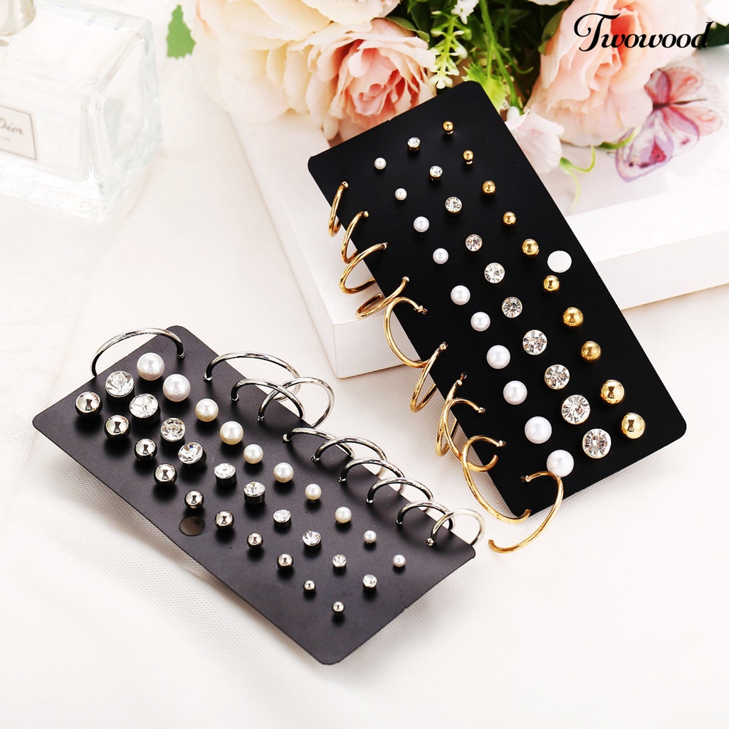 1 Set Anting Drop Bahan Alloy Tahan Korosi Alergi Efek Visual Berkilau Untuk Wanita