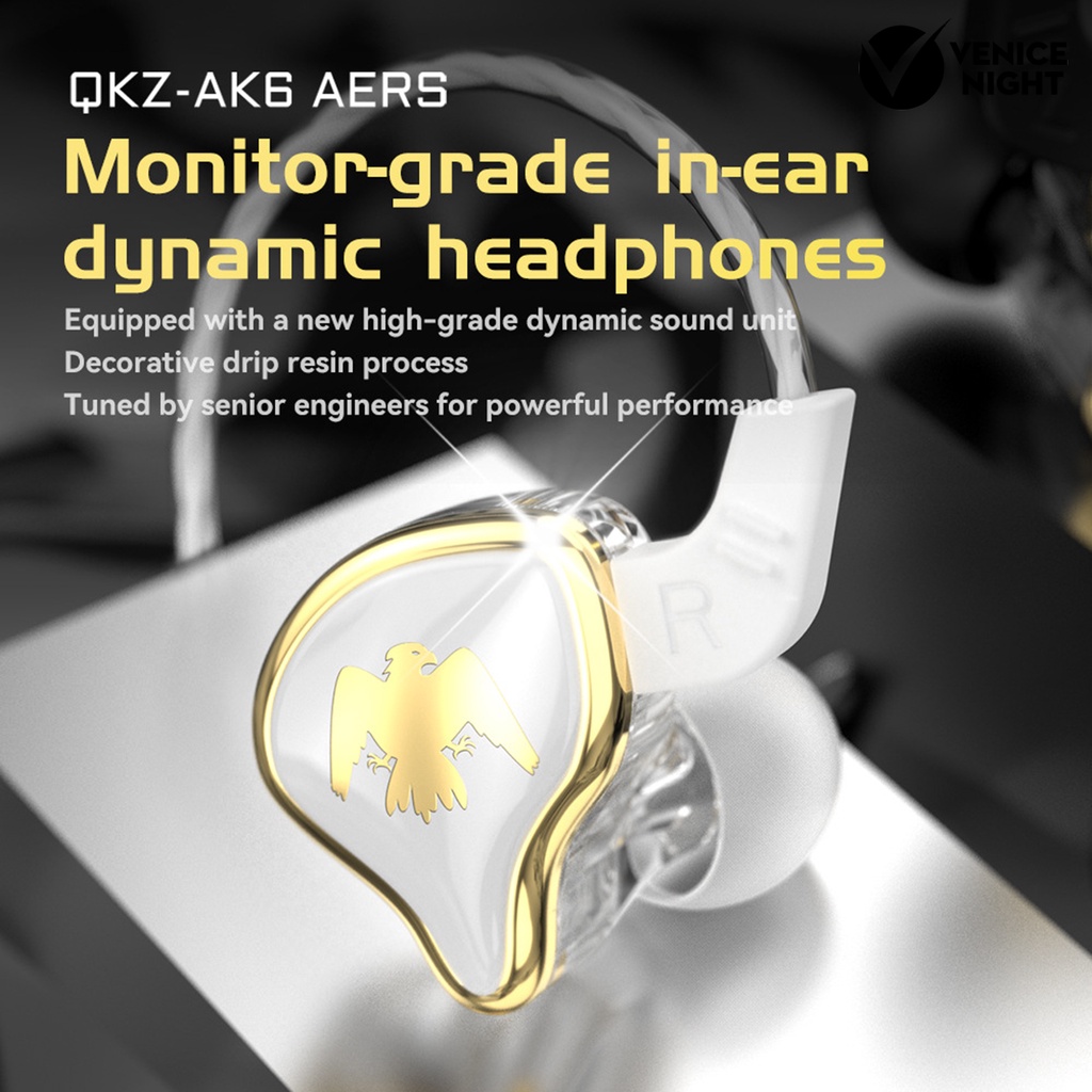 (VNEP) (Berkabel) QKZ AK6 Ares Earbud Line Control dengan Mikrofon 3.5mm Clear Sound In-ear Sports Earphone untuk Komputer