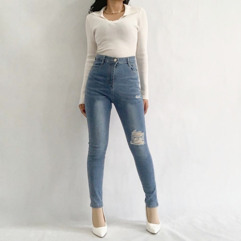 [LUXE.DLABEL]-E57 Jeans |Celana Jeans Highwaist Wanita Import Celana Panjang Jeans Highwaist Wanita Boyfriend Jeans Baggy Jeans Straight Jeans Wanita Murah Import Premium Korea