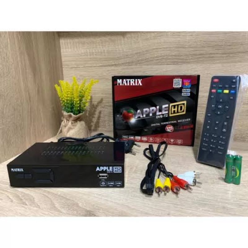 set top box matrix apple digital receiver MATRIX APPLE MERAH STB DVB matrix digital receiver tv digital tv antena tv matrix apple digital garansi resmi