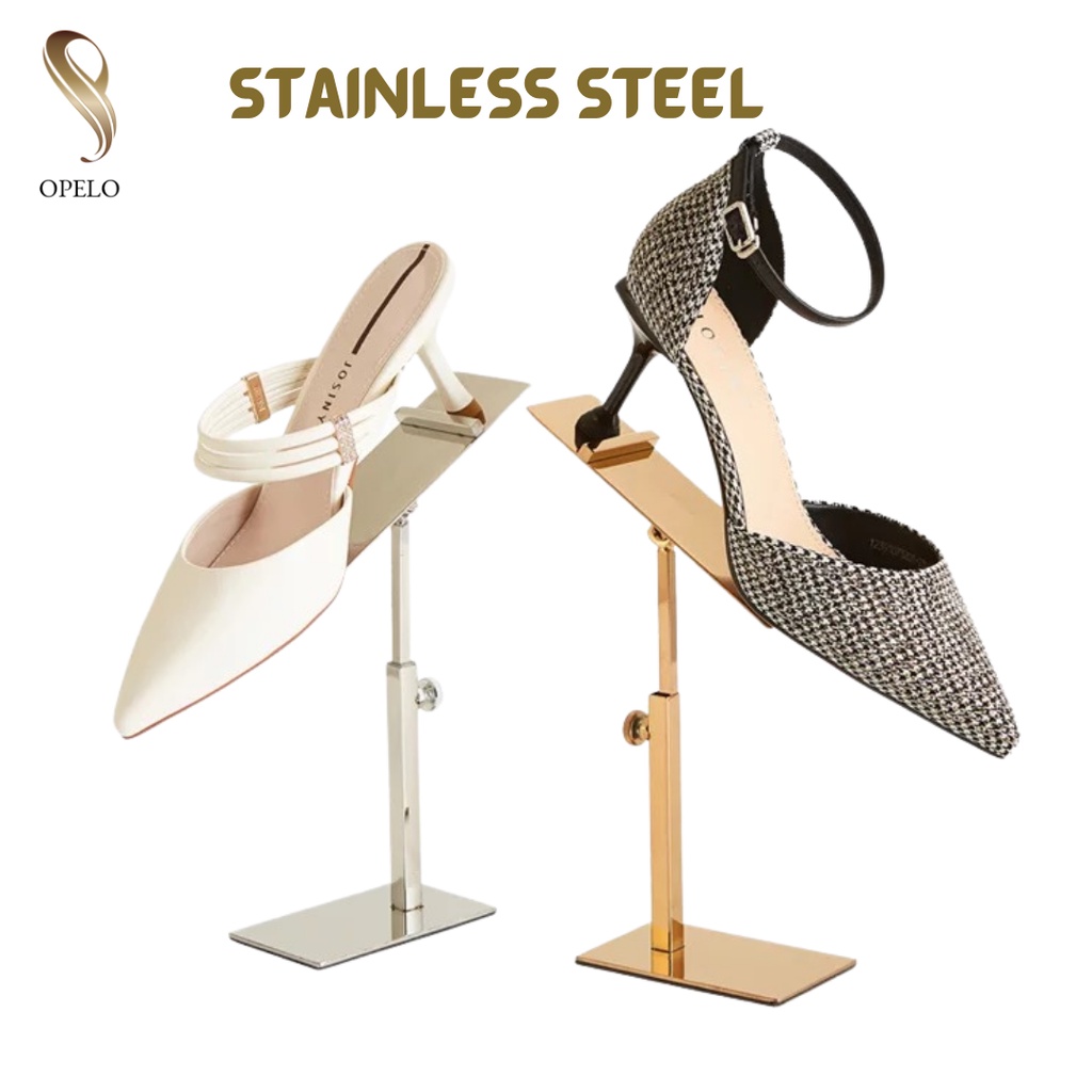 DISPLAY SEPATU STAINLESS STEEL PAJANGAN SEPATU SANDAL PREMIUM GOLD