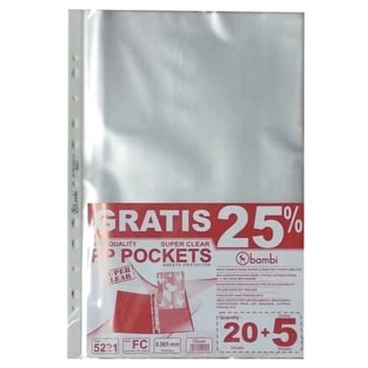 

Plastik pp pocket bambi F4 5221 (isi 20 + 5 pcs)