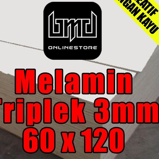 Melamin Putih Glossy Ukuran (60x120)cm Papan kayu Triplek 3mm
