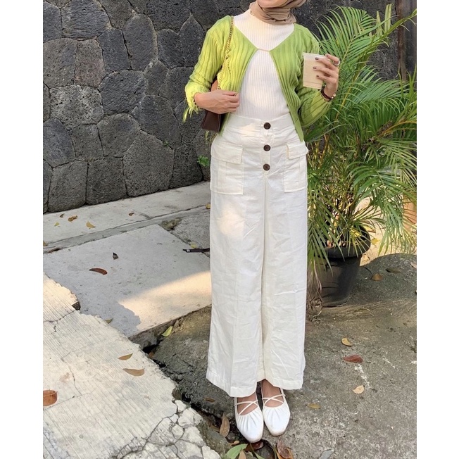 PORONAKA - BYEOL Celana Linen Button Office Cullote Pants