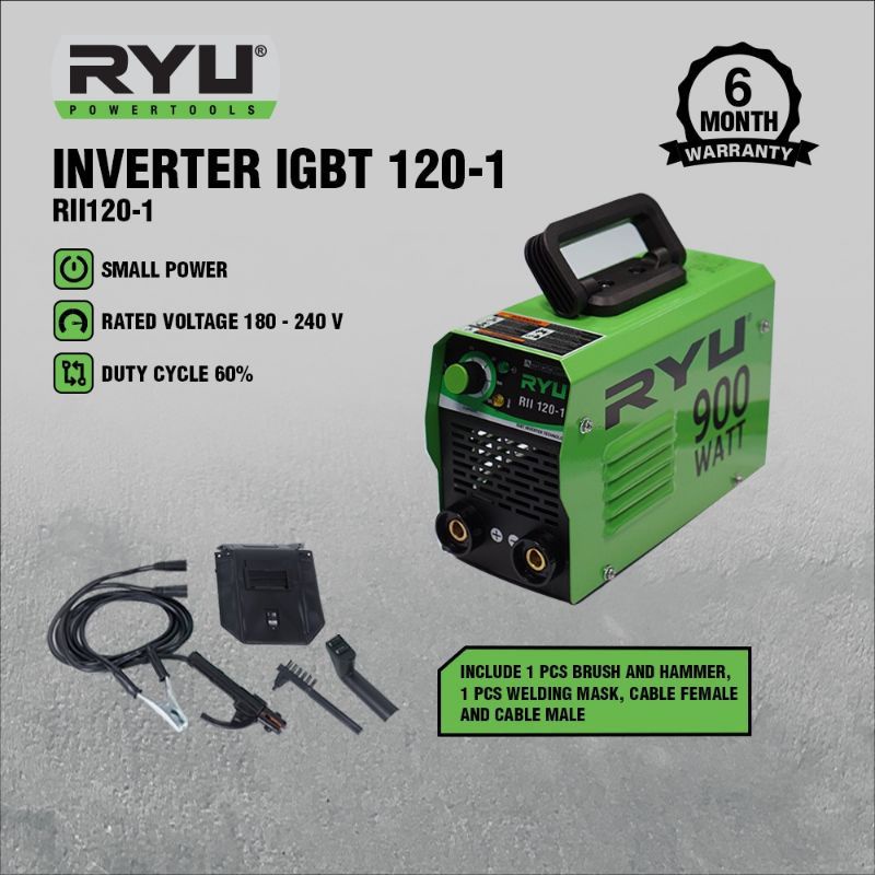 Mesin Las Listrik RYU 900 Watt Inverter IGBT Travo Las / Trafo Las 900W 120A