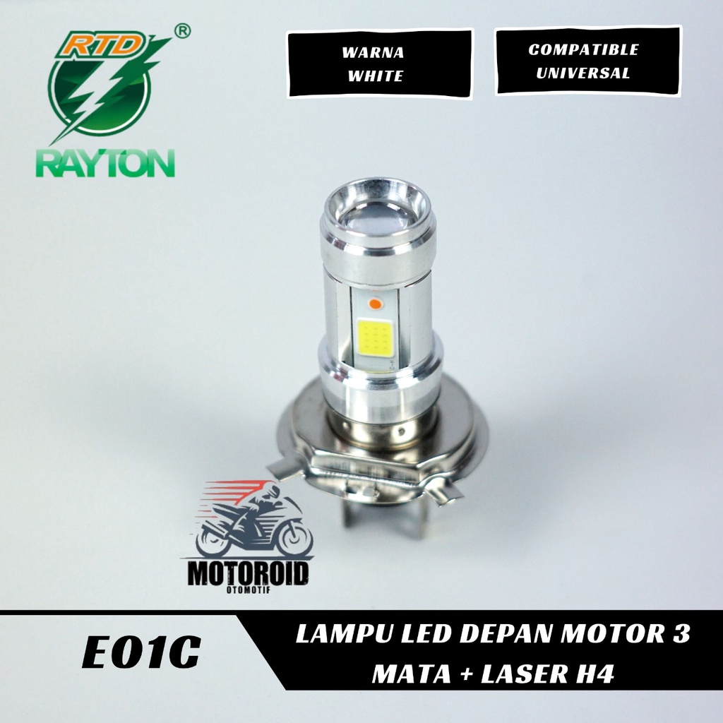 Lampu Depan LED RTD E01C-H4 DRL 30W RAYTON HEADLAMP E01C KAKI VIXION MOTOR MOBIL