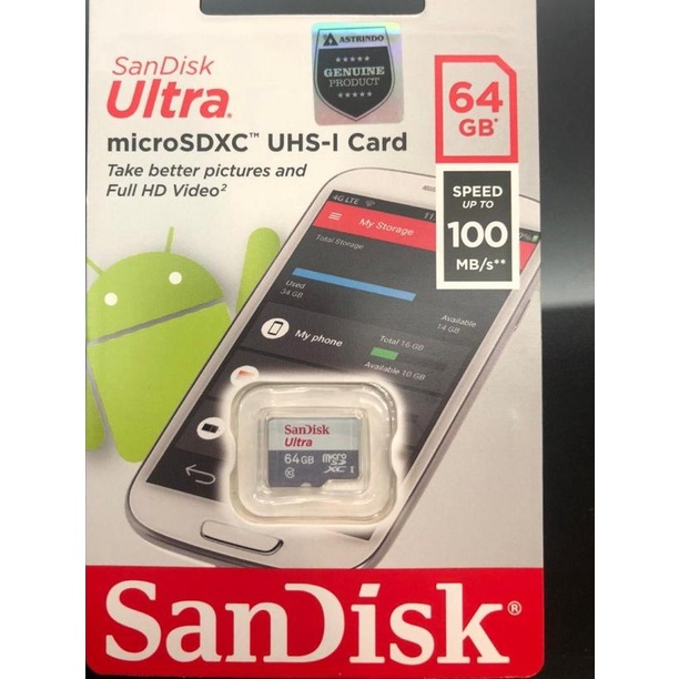 Sandisk Memory Card MicroSD 64 GB MIcro SD Ultra Class 10 64 GB