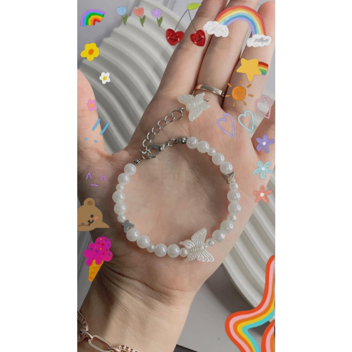 GELANG MUTIARA | BRACELET PEARL | gelang Mutiara kupu kupu &amp; smile