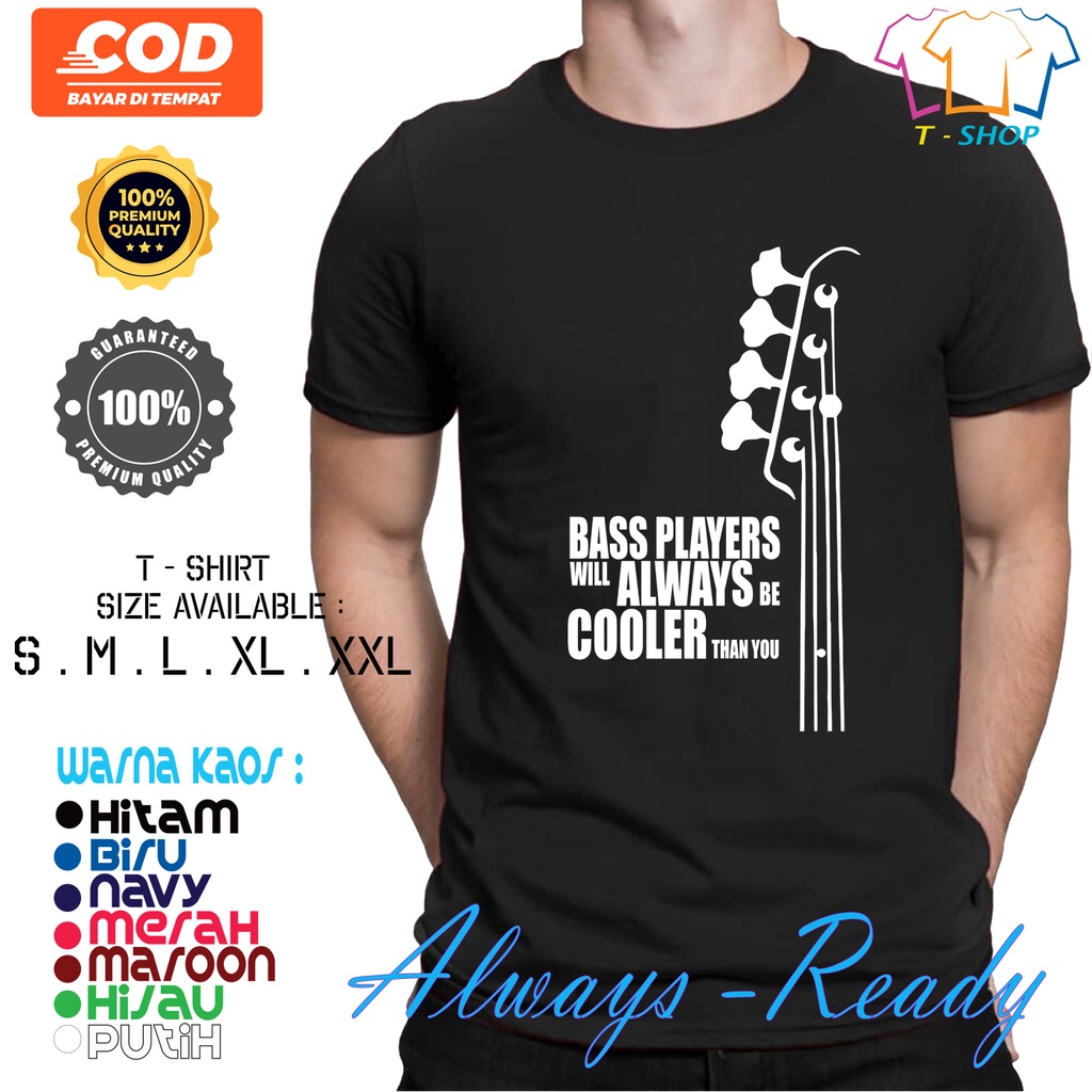 Kaos Pria Keren Bass Player Gitar / Kaos Baju Music Band Terlaris