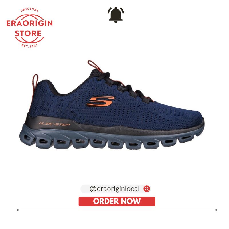 Sepatu Running Pria Skechers Glide Fusten Up Navy Original