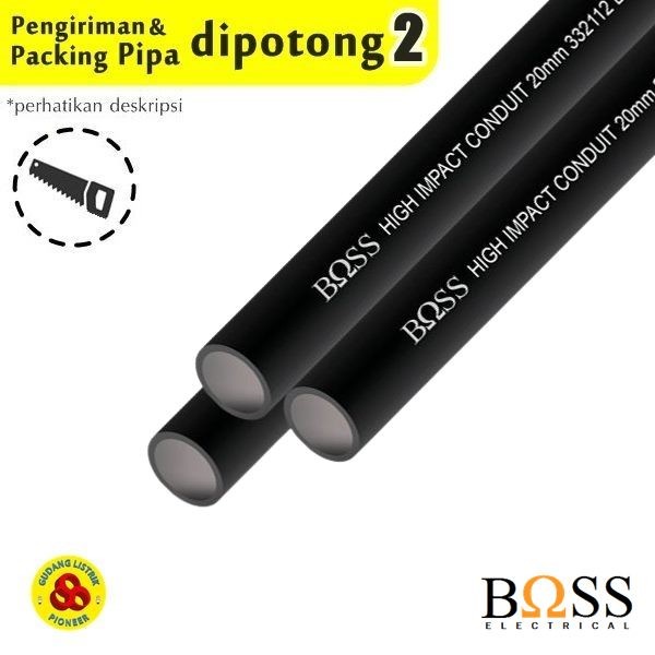 Pneumatic Boss Pipa Conduit 20Mm Hitam / Pipa Listrik 20 Mm / Pipa Kabel Pvc