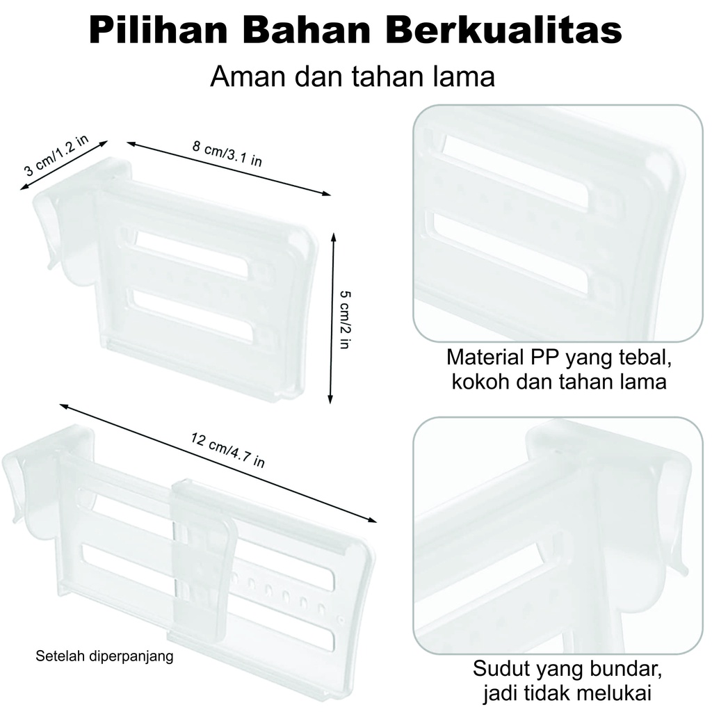 Sekat pembatas kulkas / Organizer Telescopic partisi rak kulkas lemari kamar mandi serbaguna - 1 pcs
