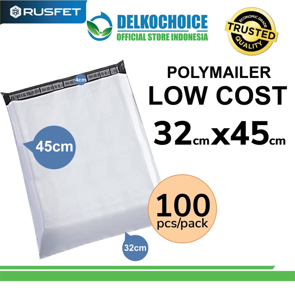 

Plastik Polymailer PACK LOW COST Amplop Polimailer PUTIH 32x45 RUSFET