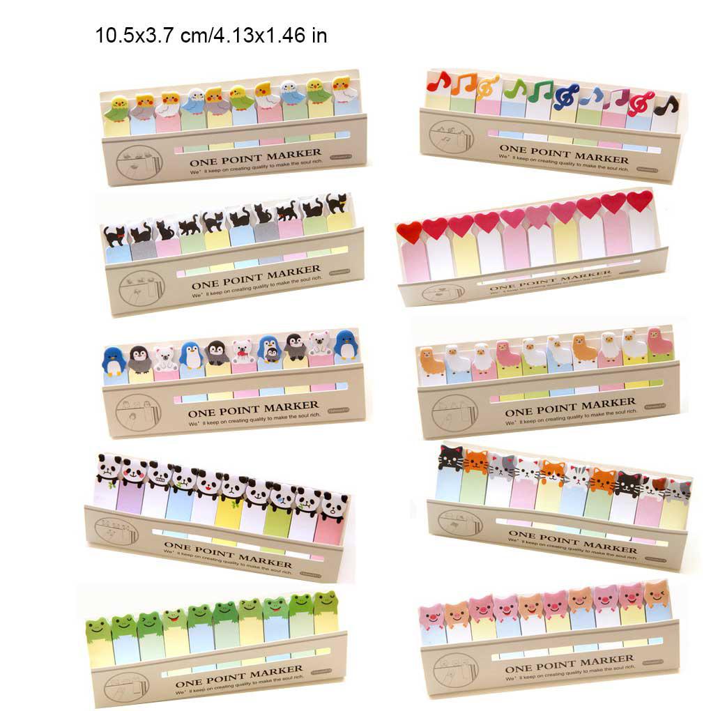 Huit Toserba Stiker Lucu Kartun Hewan Bookmark Note Penanda Pesan Portable Saku Kecil Alat Tulis Kantor Anak