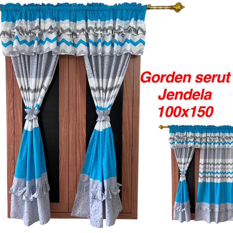 gorden jendela serut TER MURAH (motif random)