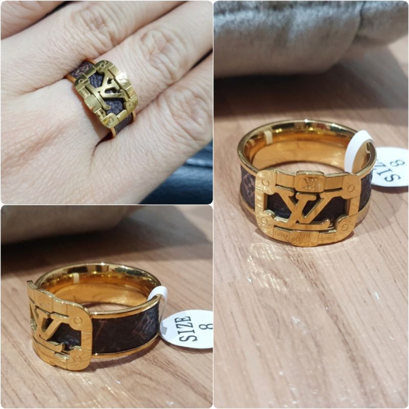 Cincin Titanium Asli motif elv Anti karat anti alergi Ring Stainless steel ori 88168