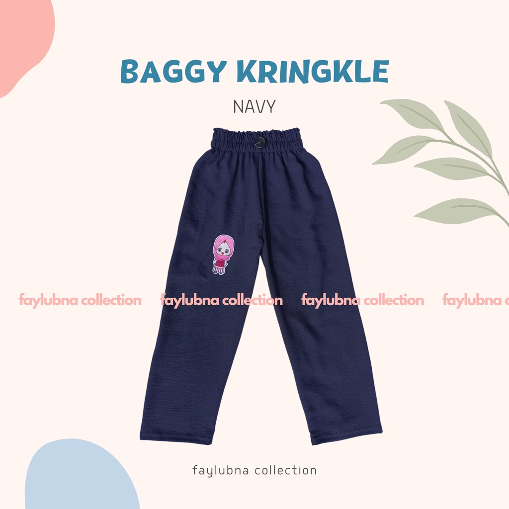 CELANA BAGGY KRINGKLE ANAK PEREMPUAN 4-9 TAHUN / BAGGY PANTS KRINGKLE / KRINGKLE BAGGY PANTS ANAK