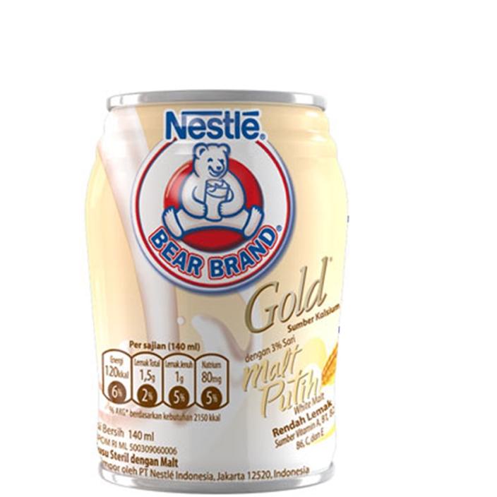 

⇾ Bear Brand Susu Steril Gold White Malt 140 mL ,.,