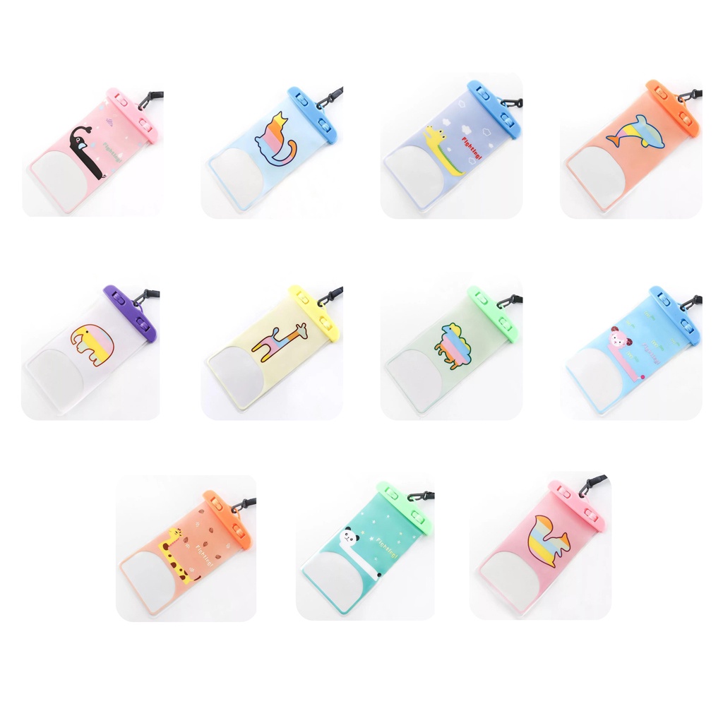 ❤GTB❤ Sarung HP Anti Air Motif Kartun Pouch HP Smartphone Waterproof Case Karakter Free Tali Gantung R647